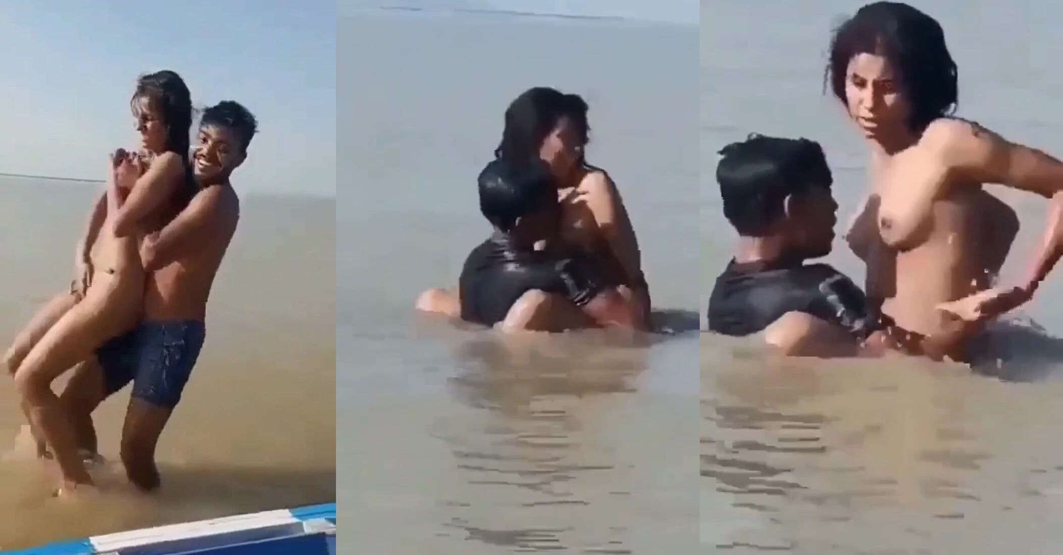 Naked Bihari girl hot sex fun and chudai with boyfriend in river