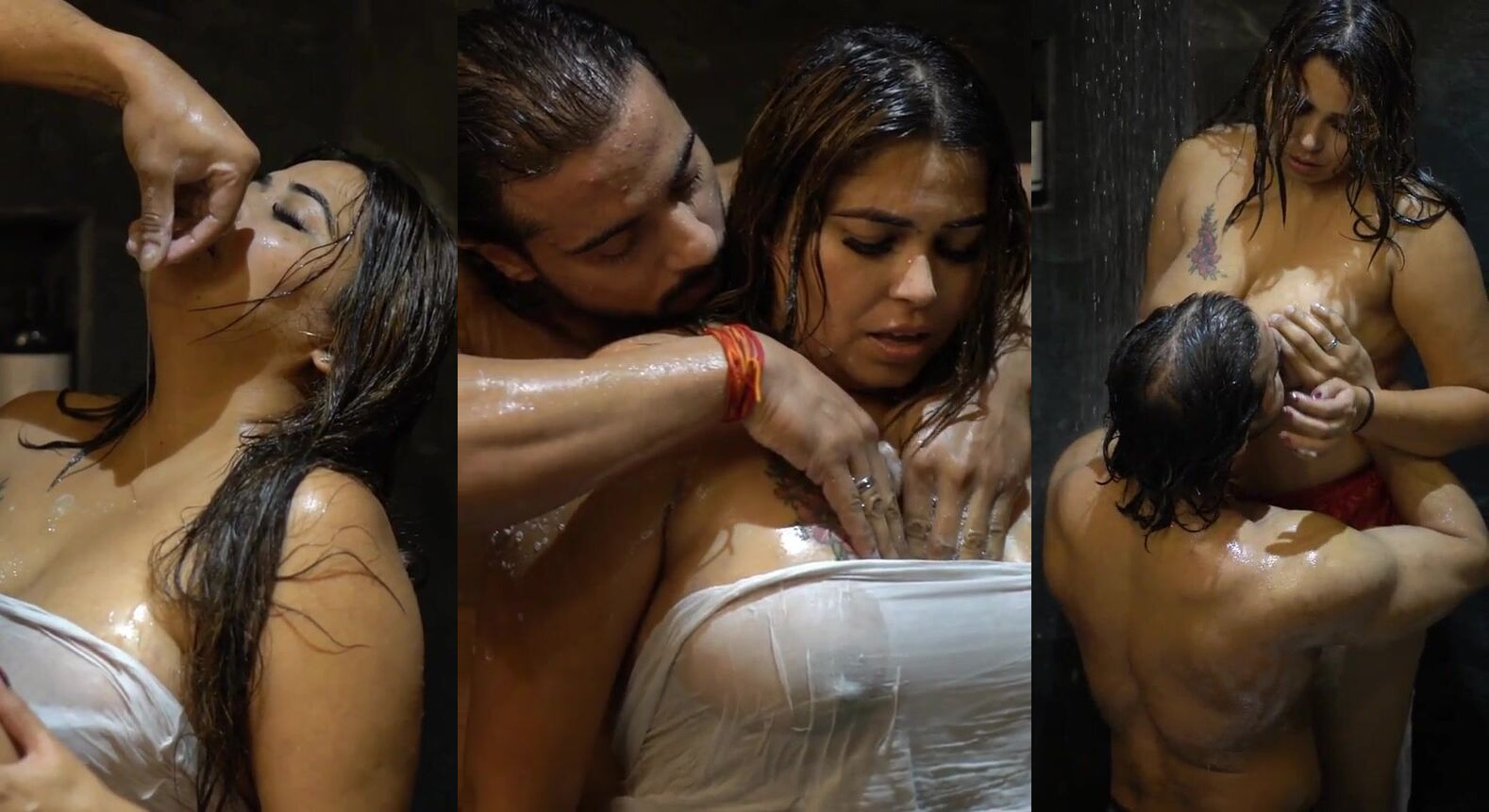 Preeti Puneet Hot Erotic Shower Romance & Boobs Suck MMS