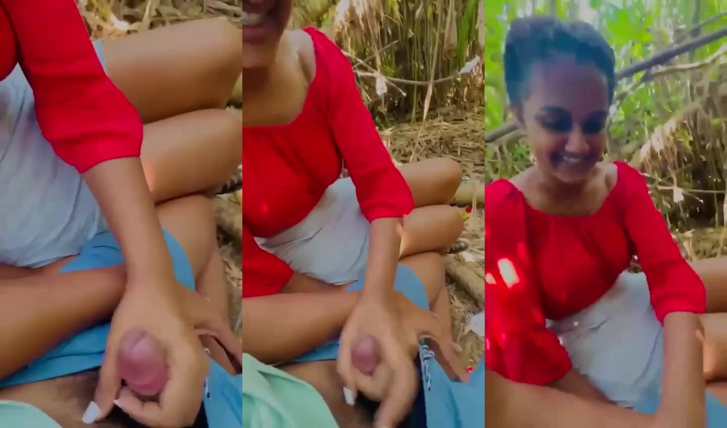 Pune horny girlfriend showing her hand skills to bf at outdoor