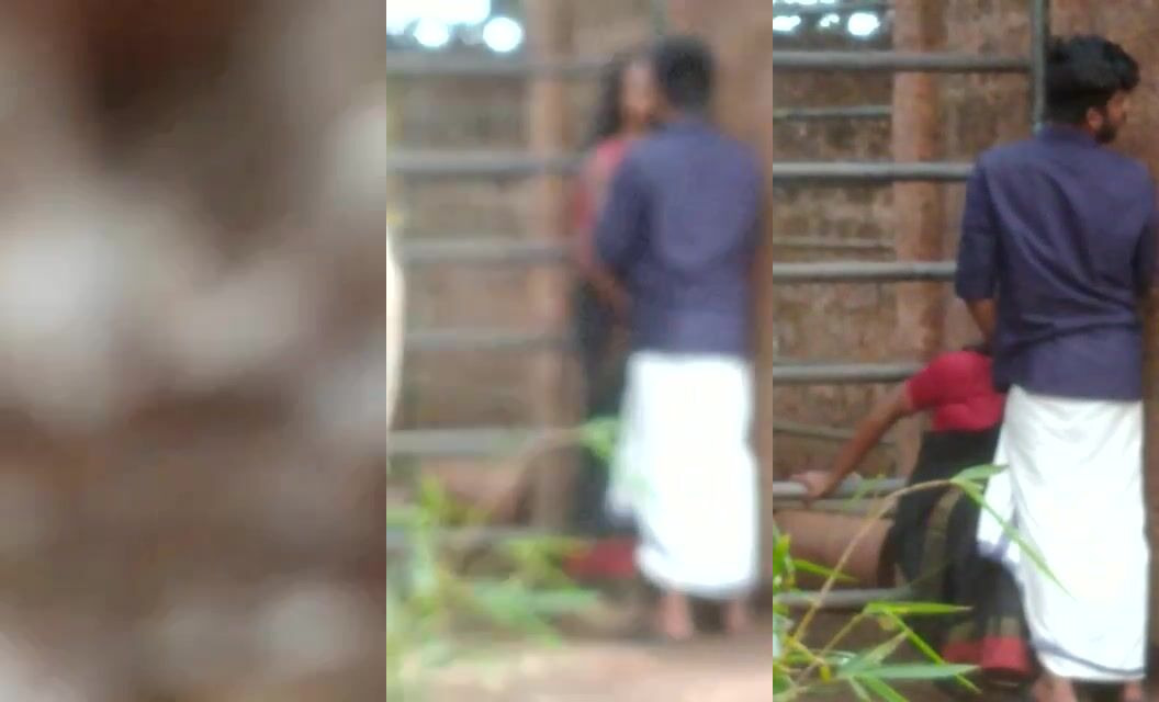 South Indian housewife giving outdoor BJ to neighbour