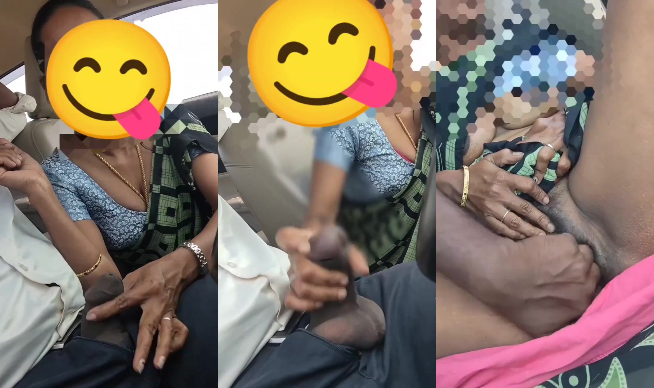 Tamil Aunty Blowjob & Pussy Fingering In Car With Lover
