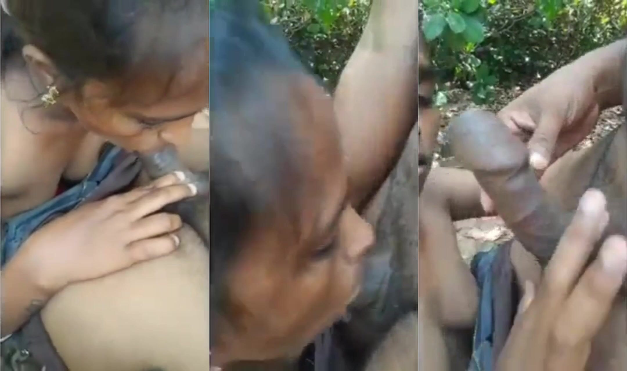 Vellore tamil village girl giving oral sex to lover in jungle