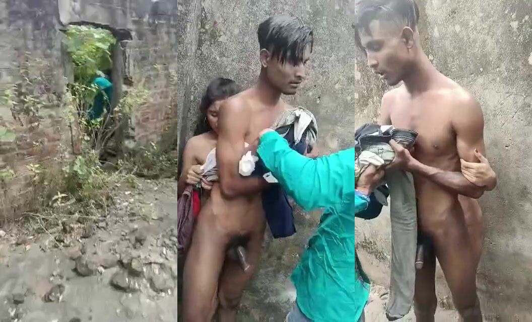 Village couple caught by locals naked fucking in abandoned place