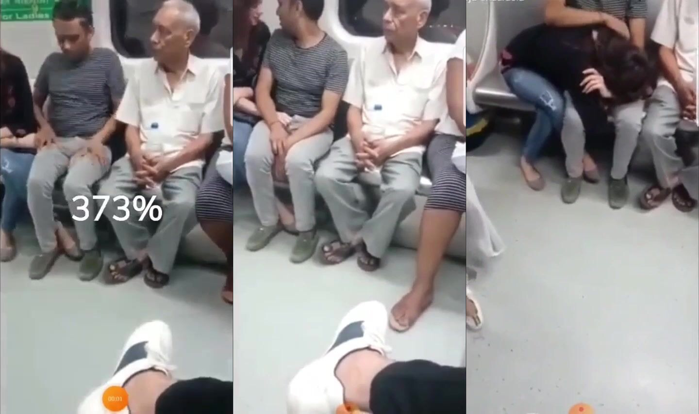 Viral Metro girl secretly giving blowjob to boyfriend in public