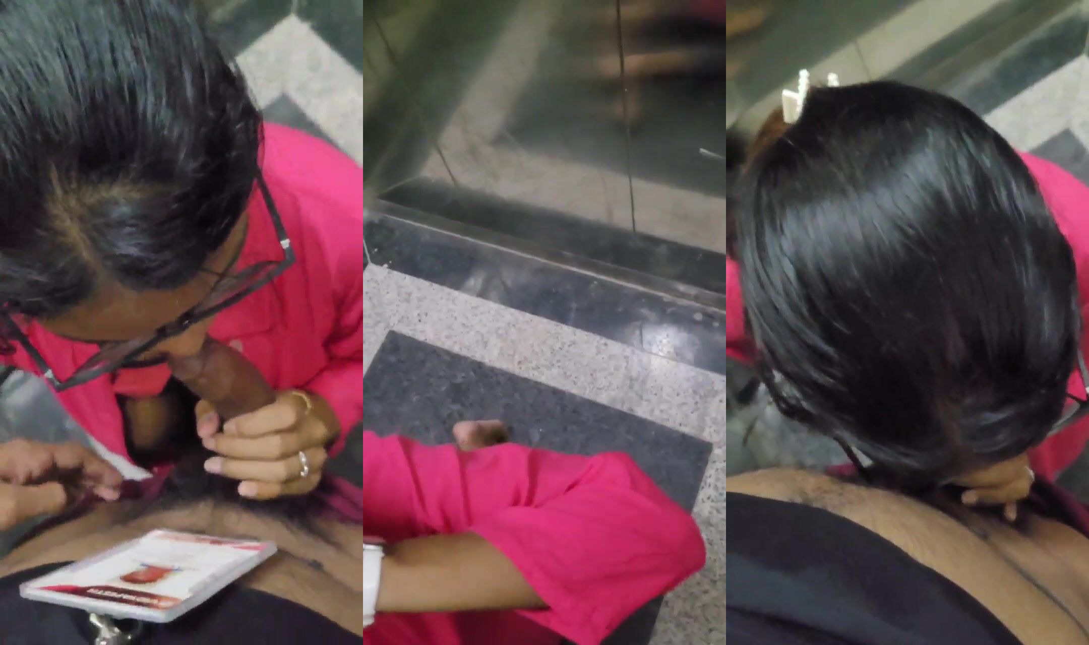 Viral office girl Kavya sucking dick in elevator of her officemate