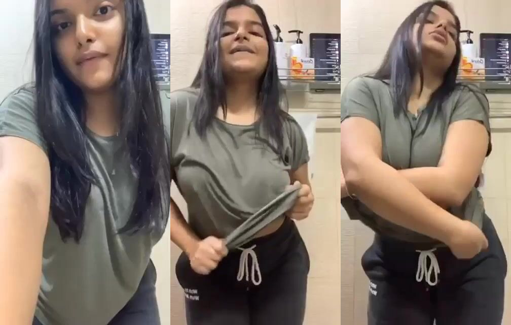 Young hot TikToker girl nude erotic boobs showing on dance