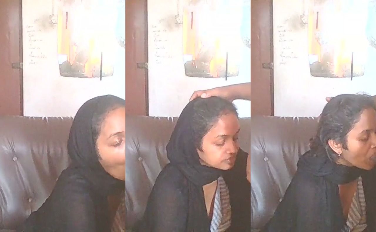 Hijab lady works at my home office sucks well