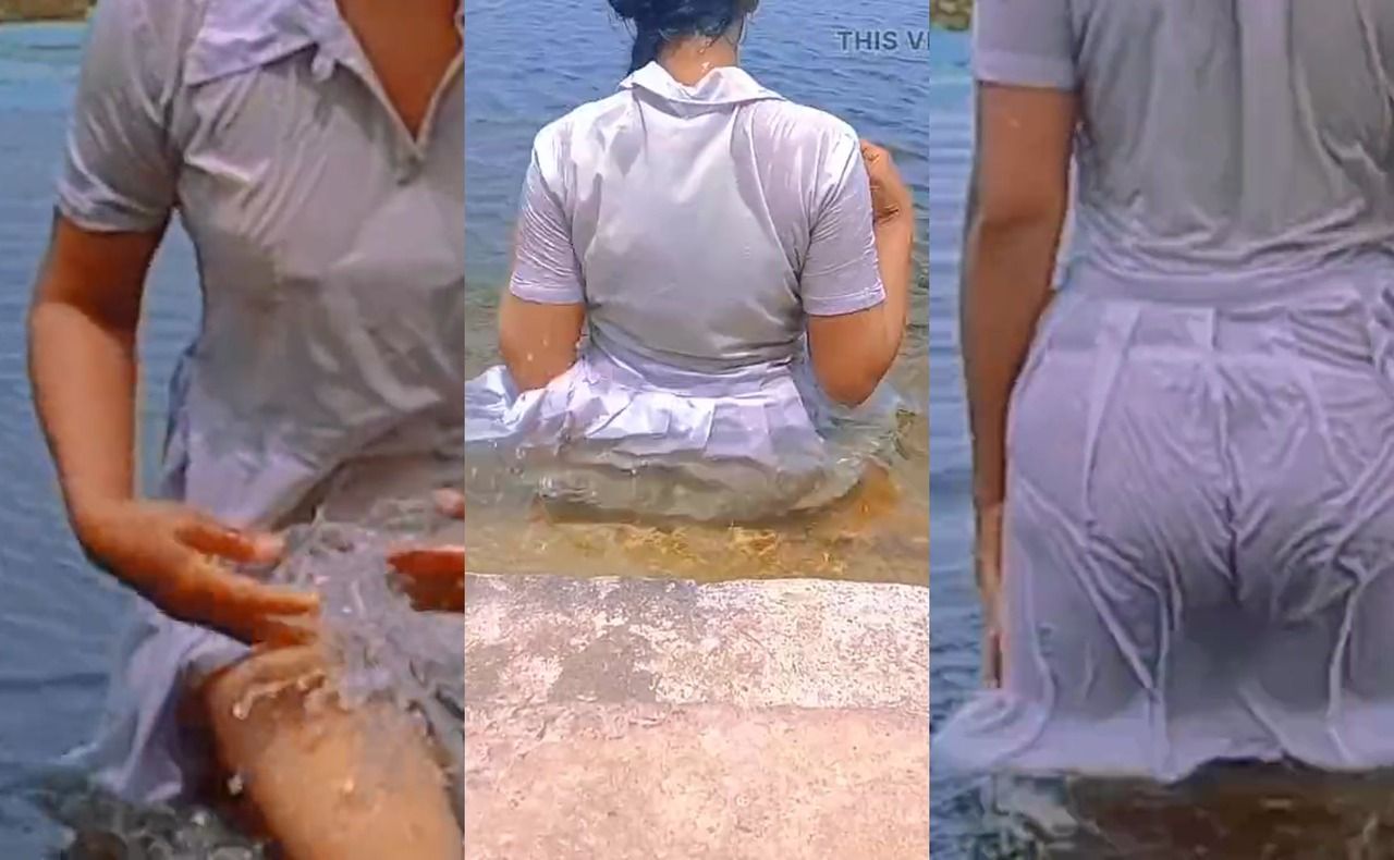 Srilankan sexy school girl outside place playing, college girl bathing natural tank, srilankan school girl outside sexhot video - Full HD Video