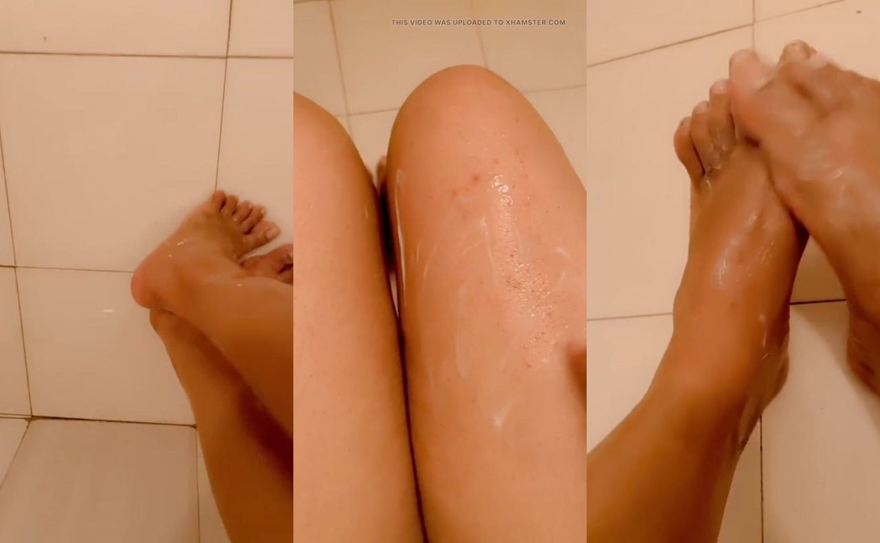 She’s get fun with cream and shaving her legs